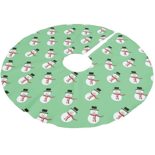 Jupon De Sapin En Polyester Brossé Petit bonhomme de neige (Angle)