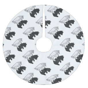 Jupon De Sapin En Polyester Brossé Petit ours Ours Silhouette Main