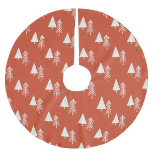 Jupon De Sapin En Polyester Brossé Pins traditionnels rouges