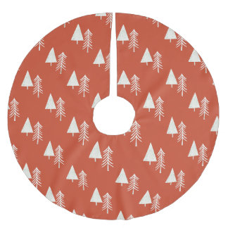 Jupon De Sapin En Polyester Brossé Pins traditionnels rouges