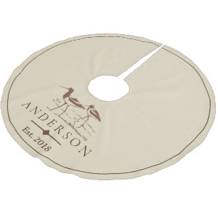 Jupon De Sapin En Polyester Brossé Plage côtière Brown Bécasseaux de Bécasseaux   Per