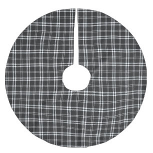 Jupon De Sapin En Polyester Brossé Plaid noir et blanc