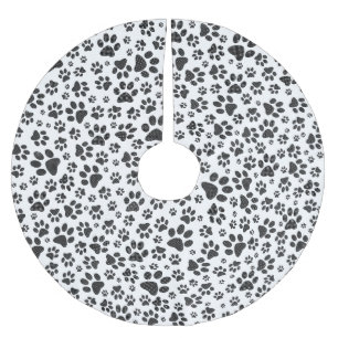 Jupon De Sapin En Polyester Brossé Poches de chien noir et blanc Poka Dot
