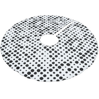 Jupon De Sapin En Polyester Brossé Point de polka noir et blanc