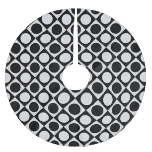 Jupon De Sapin En Polyester Brossé Points & Carrés / noir blanc + vos idées
