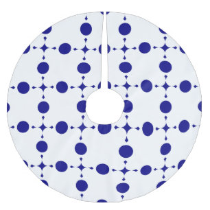 Jupon De Sapin En Polyester Brossé Pois Bleus de la Marine, Motif à points Polka, poi