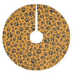 Jupon De Sapin En Polyester Brossé Pois de chien noir et blanc Pointe Polka sur dahli