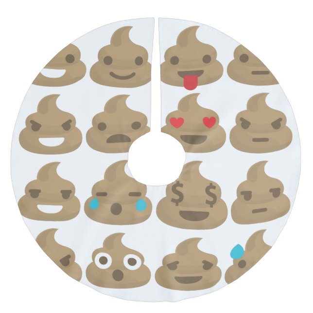 Jupon De Sapin En Polyester Brossé poop emojis jupe d'arbre de Noël xmas (Devant)