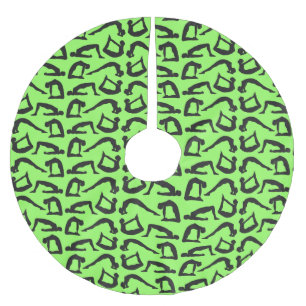 Jupon De Sapin En Polyester Brossé Positions de yoga Silhouettes