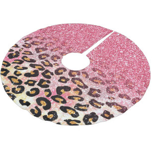 Jupon De Sapin En Polyester Brossé Poster de animal léopard de parties scintillant r
