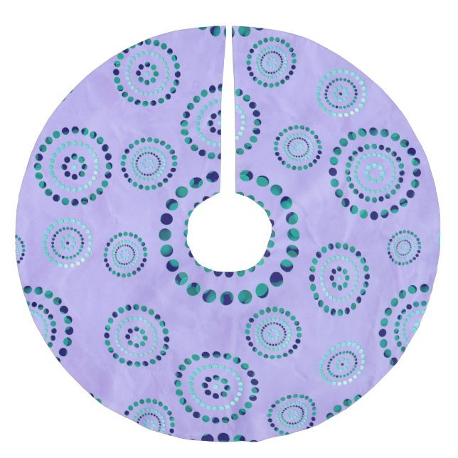 Jupon De Sapin En Polyester Brossé Pots Circle Power Flowers + votre backgr. & idées (Devant)