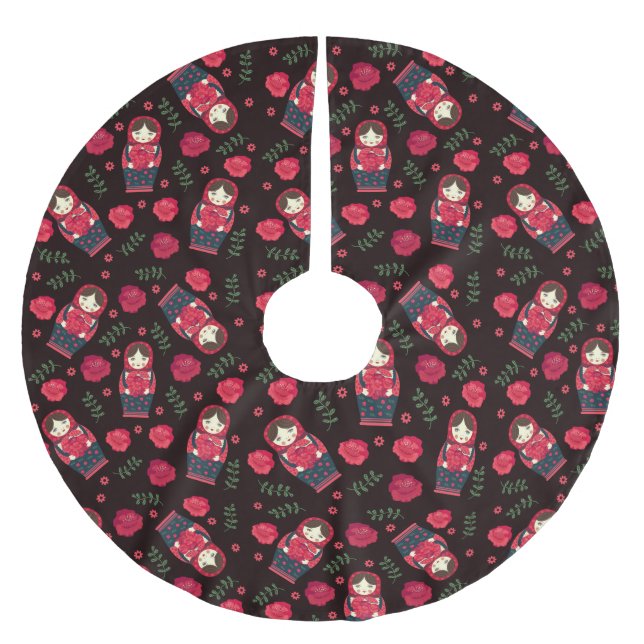 Jupon De Sapin En Polyester Brossé Poupées d'imbrication (Devant)