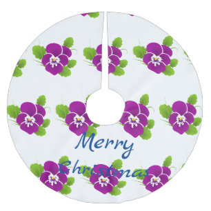 Jupon De Sapin En Polyester Brossé Purple Pansy Flower Thunder_Cove