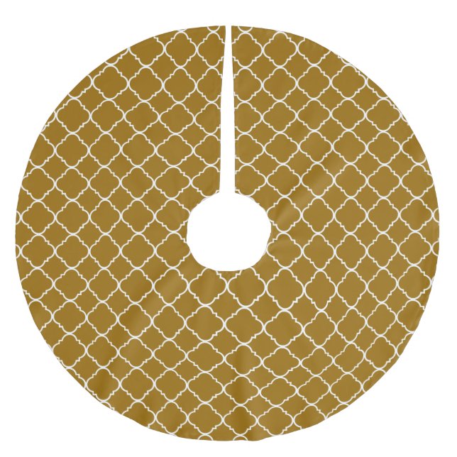 Jupon De Sapin En Polyester Brossé Quatrefoil blanc or chic (Devant)