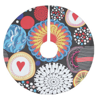 Jupon De Sapin En Polyester Brossé Rayon foncé : Motif circulaire lumineux
