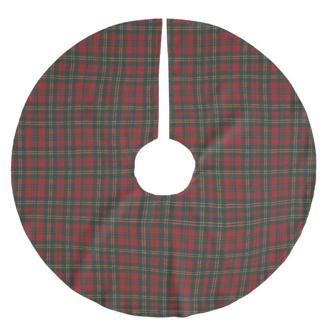 Jupon De Sapin En Polyester Brossé Red and Green Tartan Plaid (Devant)