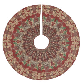 Jupon De Sapin En Polyester Brossé Red Decorative Tree Skirt