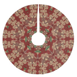 Jupon De Sapin En Polyester Brossé Red Decorative Tree Skirt