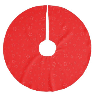 Jupon De Sapin En Polyester Brossé Red Stars Tree Skirt