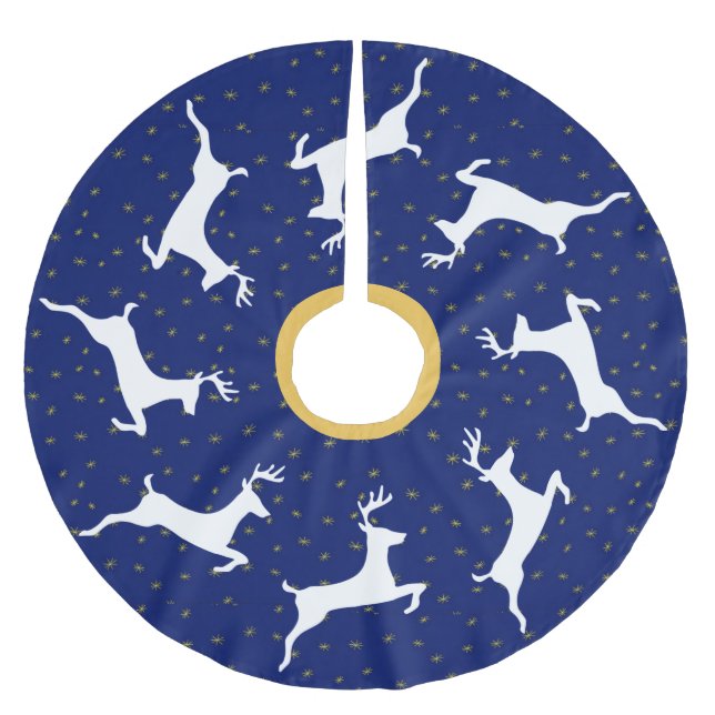 Jupon De Sapin En Polyester Brossé Reinder de minuit (Devant)