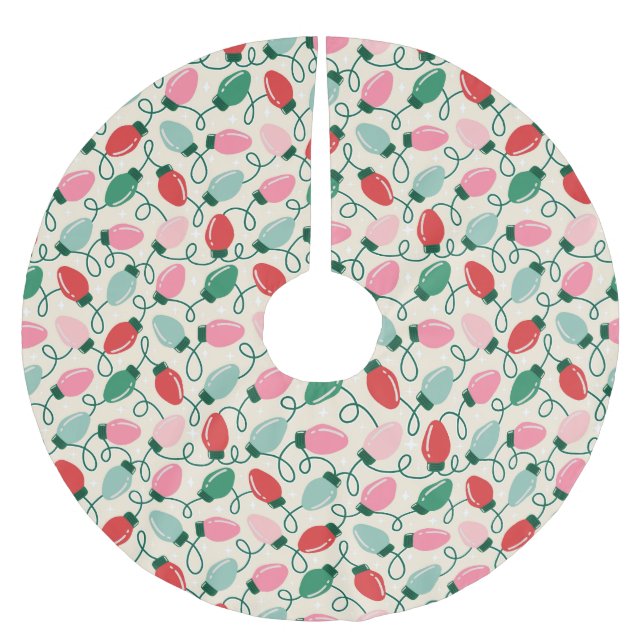 Jupon De Sapin En Polyester Brossé Retro Glow Lights (Devant)