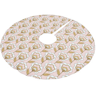 Jupon De Sapin En Polyester Brossé Retro Jardin rose motif floral