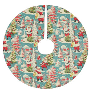 Jupon De Sapin En Polyester Brossé Retro Père Noël Wonderland 2