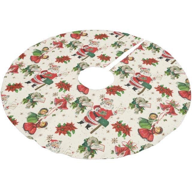 Jupon De Sapin En Polyester Brossé Retro Treasures Christmas  (Angle)