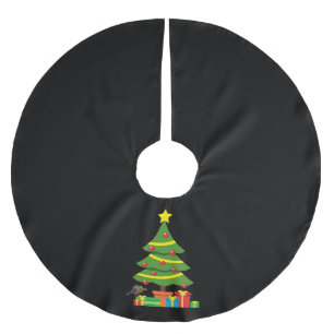 Jupon De Sapin En Polyester Brossé Robin Et Coloré Présents Sous Arbre De Noël