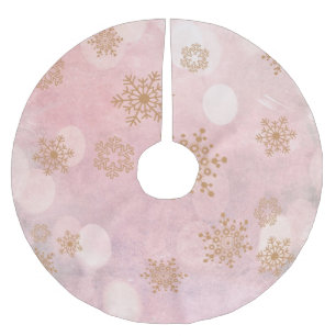 Jupon De Sapin En Polyester Brossé rose de Bokeh d'hiver