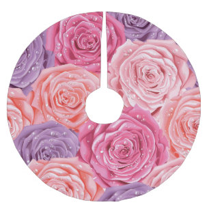 Jupon De Sapin En Polyester Brossé Rose Galore : Beau Motif sans couture.