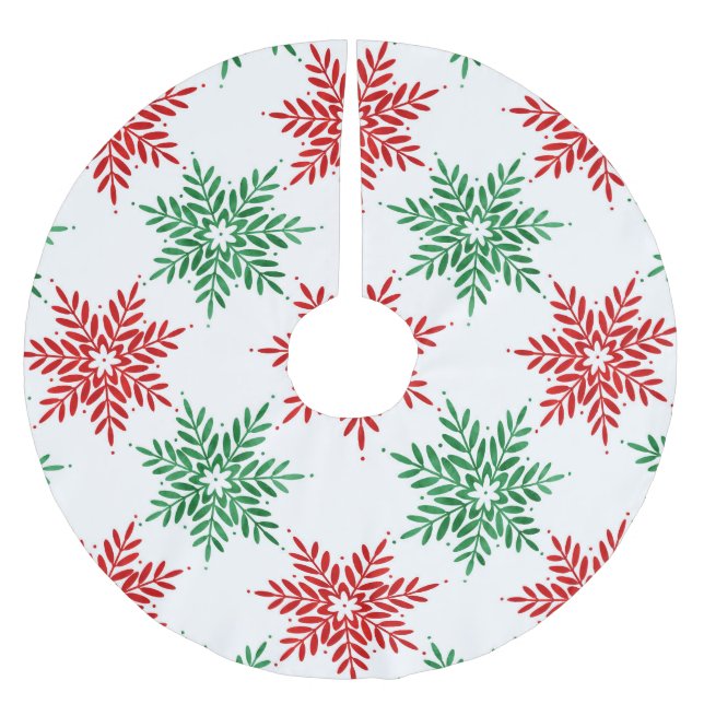 Jupon De Sapin En Polyester Brossé Rouge et vert Aquarelle Motif 2 (Devant)