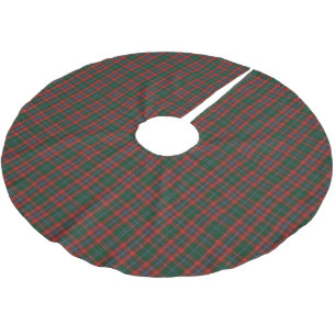 Jupon De Sapin En Polyester Brossé Rouge Vert Tartan Plaid Holiday