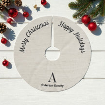 Rustic Brown Grey Nom de famille Christmas Tree Ju