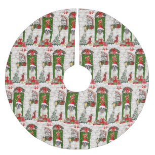 Jupon De Sapin En Polyester Brossé Saint Bernard Chien Noël