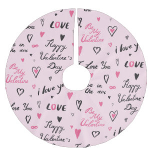 Jupon De Sapin En Polyester Brossé Saint-Valentin : Arrière - plan "Je t'aime".