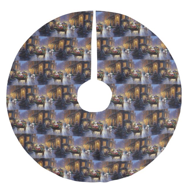 Jupon De Sapin En Polyester Brossé Saison de Noël maltaise (Devant)