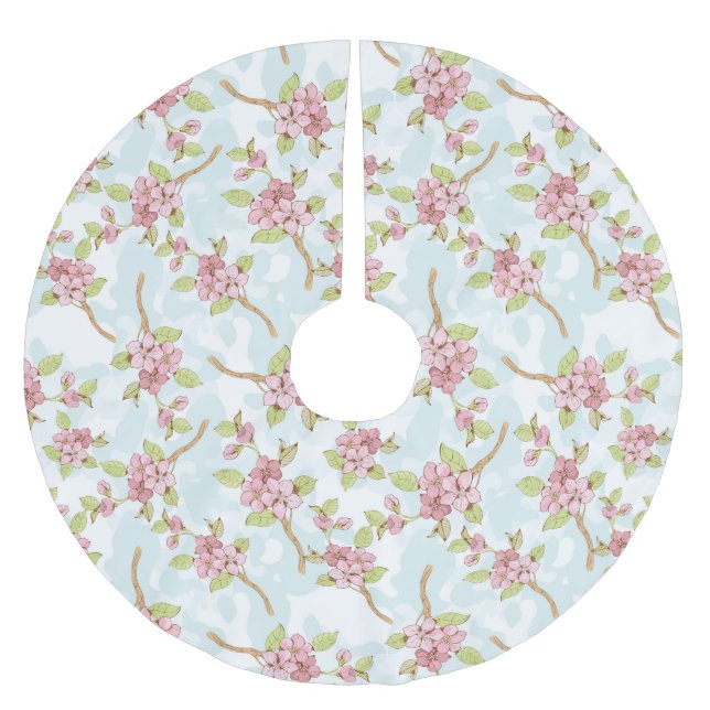 Jupon De Sapin En Polyester Brossé Sakura/Fleur de cerisiers (Devant)