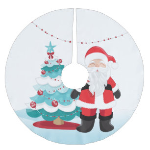 Jupon De Sapin En Polyester Brossé Santa Claus
