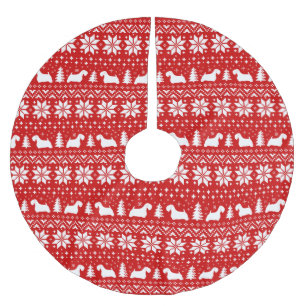 Jupon De Sapin En Polyester Brossé Sealyham Terrier Silhouettes Motif de Noël