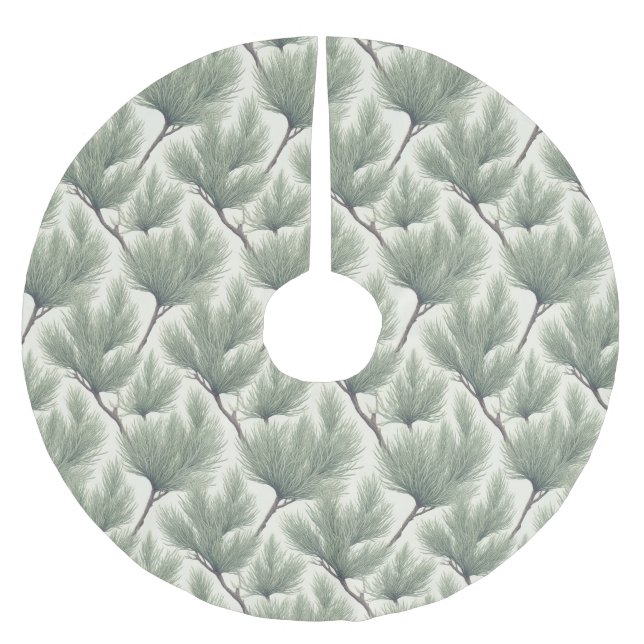 Jupon De Sapin En Polyester Brossé Seamless Tamarix Acacia Tree Leaf Pattern (Devant)