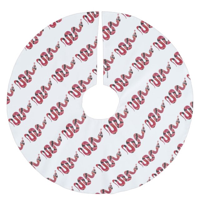 Jupon De Sapin En Polyester Brossé Serpent noir et rouge Silhouette (Devant)