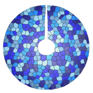 Jupon De Sapin En Polyester Brossé Shades of Blue Stained Glass by Shirley Taylor