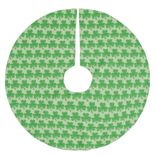 Jupon De Sapin En Polyester Brossé Shamrock vert chanceux Clover St. Patrick's Day