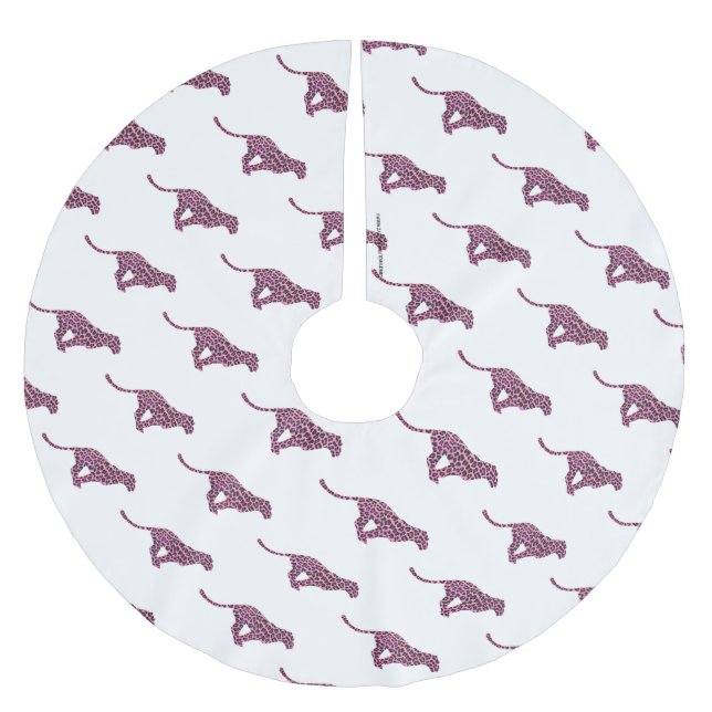 Jupon De Sapin En Polyester Brossé Silhouette rose et léopard noir (Devant)