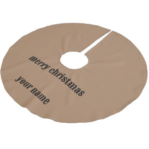 Jupon De Sapin En Polyester Brossé simple minimal ajoutez votre nom joyeux noël pince