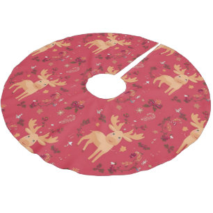 Jupon De Sapin En Polyester Brossé Simple moderne merry Noël or rendeer pater