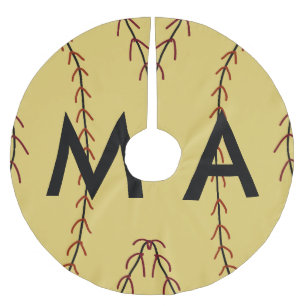 Jupon De Sapin En Polyester Brossé Simple monogramme ajouter votre nom lettre man min