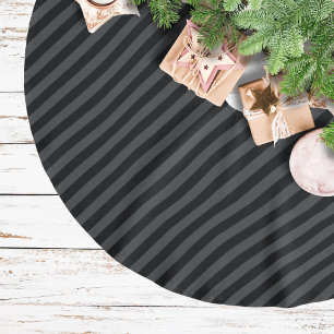 Jupon De Sapin En Polyester Brossé Simples bandes diagonales noires et fumantes noire