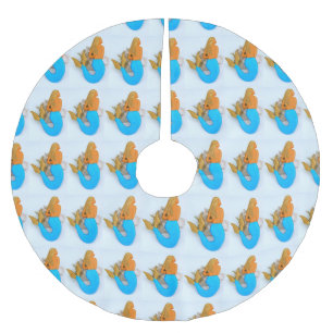 Jupon De Sapin En Polyester Brossé sirènes à queue bleue